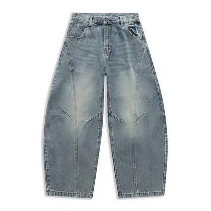 Men's Spring Vintage Washed Wide Leg Denim Jeans