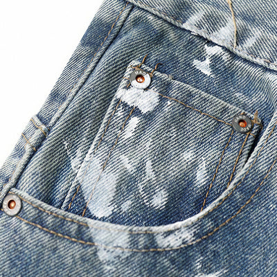 Men's Spring Graffiti Barrel Baggy Wide Leg Denim Jeans