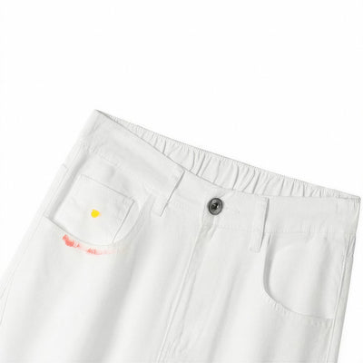 Men's Spring Side Graffiti Baggy Wide Leg Denim Jeans