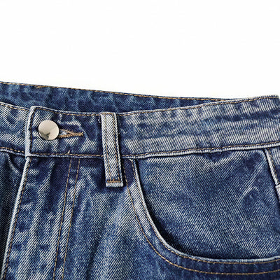 Men's Spring Color Splash Ink Washed Baggy Denim Jeans