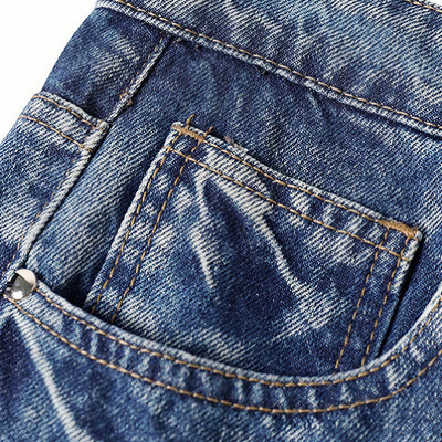 Men's Spring Color Splash Ink Washed Baggy Denim Jeans