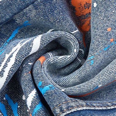 Men's Spring Colorful Splash Ink Graffiti Baggy Denim Jeans