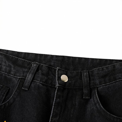 Men's Spring Splash Ink Washed Baggy Wide Leg Denim Jeans