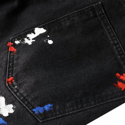 Men's Spring Splash Ink Graffiti Baggy Denim Jeans