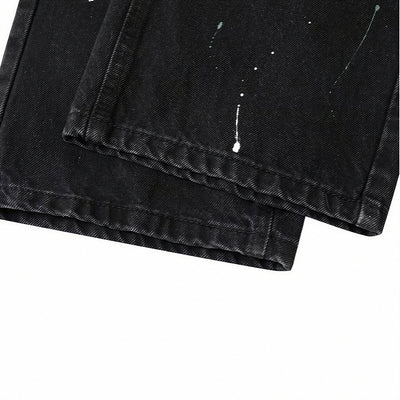 Men's Spring Splash Ink Graffiti Baggy Denim Jeans