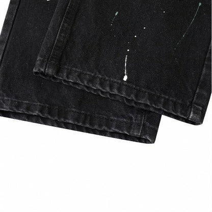 Men's Spring Splash Ink Graffiti Baggy Denim Jeans