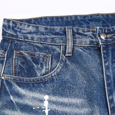 Men's Spring Colorful Splash Ink Graffiti Baggy Denim Jeans