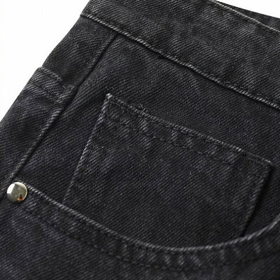 Men's Spring Flame Splash Ink Spliced Washed Denim Jeans