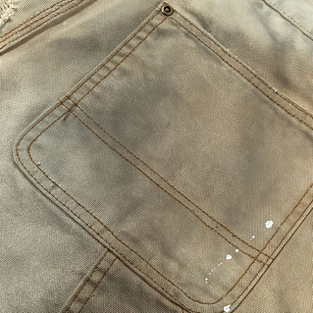 Men's Spring Mud Washed Ripped Carpenter Denim Jeans
