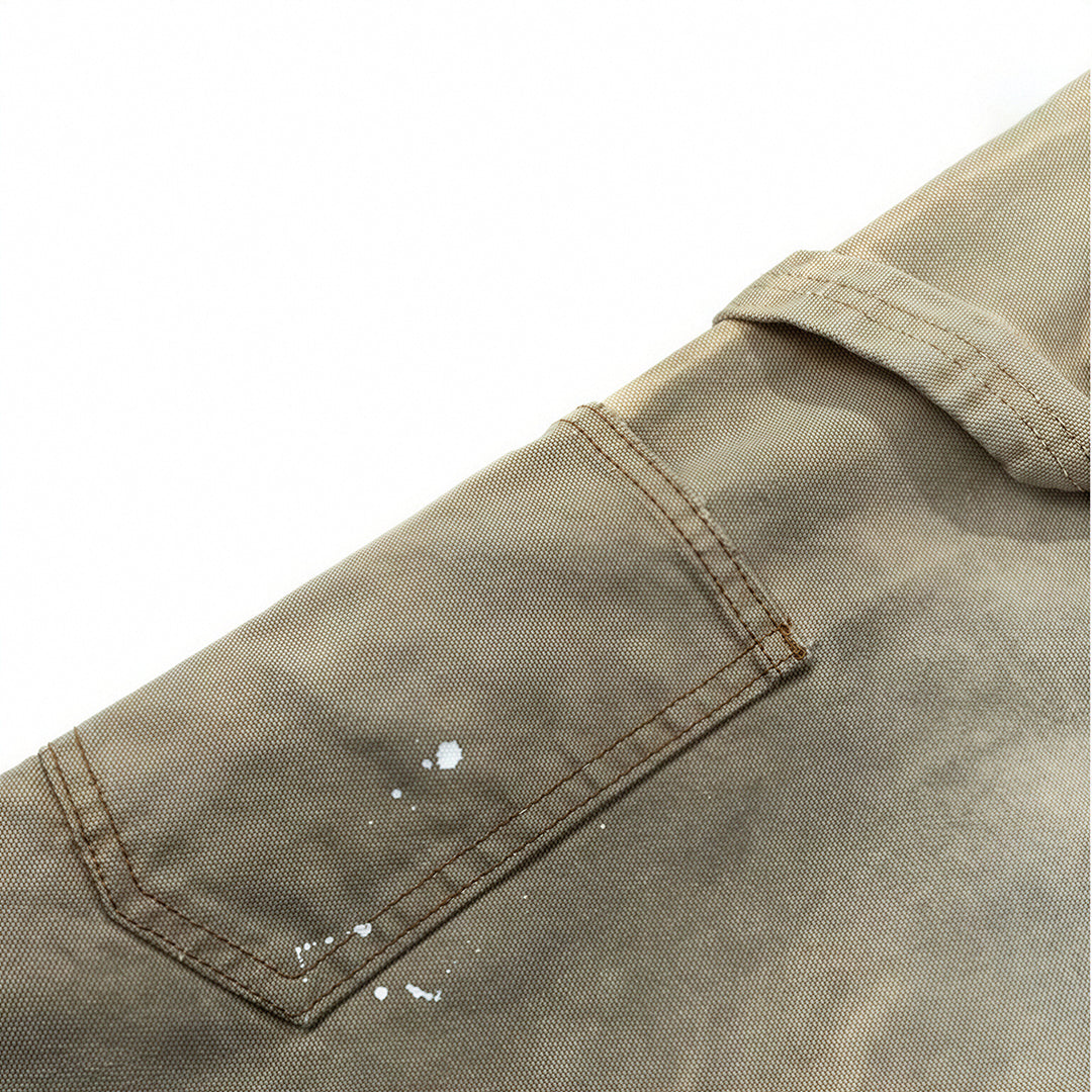 Men's Spring Mud Washed Ripped Carpenter Denim Jeans