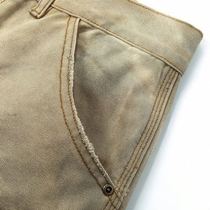 Men's Spring Mud Washed Ripped Carpenter Denim Jeans