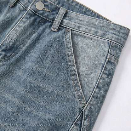 Men's Spring Blue Washed Deconstructed Arc Denim Jeans