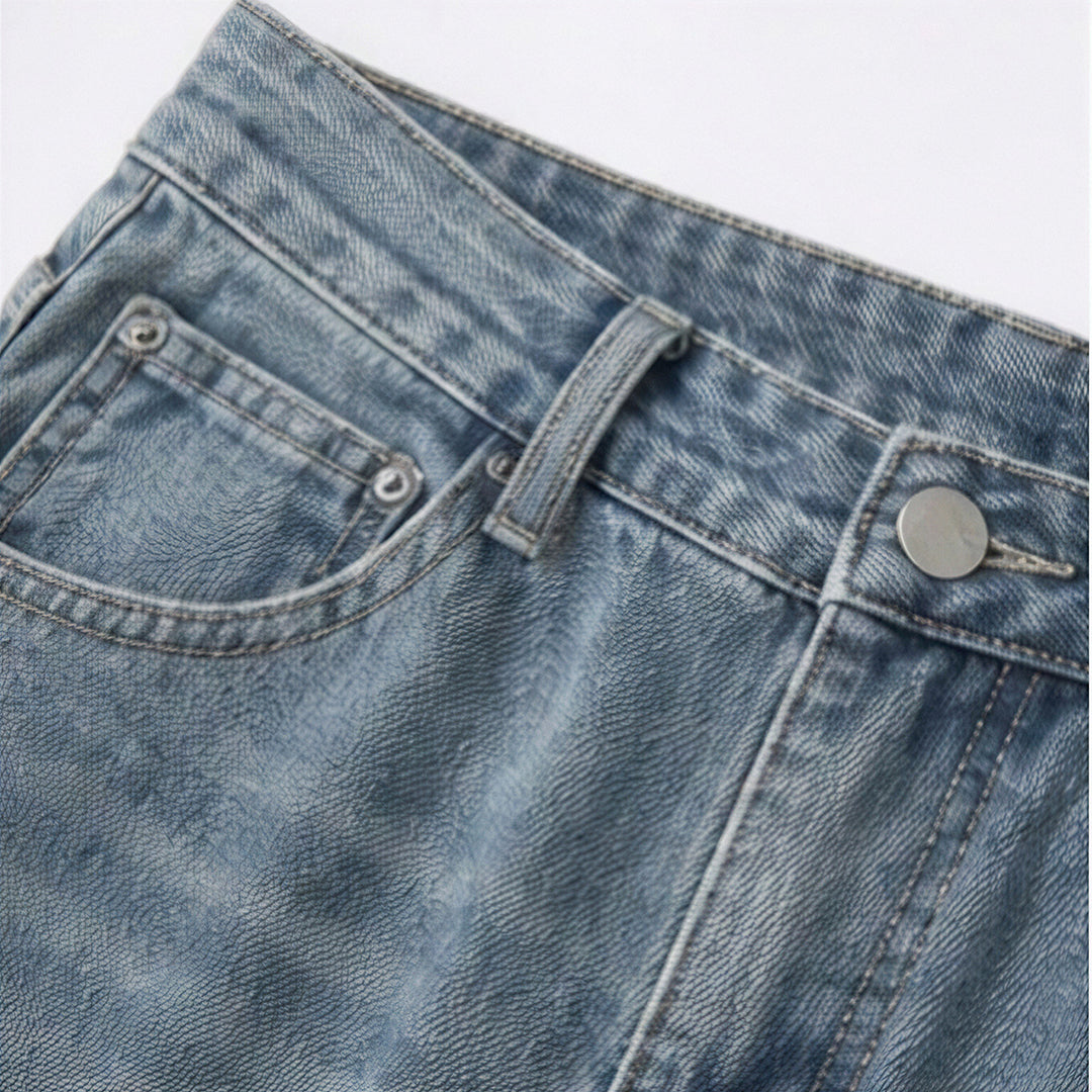 Men's Spring Blue Washed Deconstructed Arc Denim Jeans