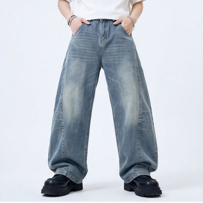 Men's Spring Blue Washed Deconstructed Arc Denim Jeans