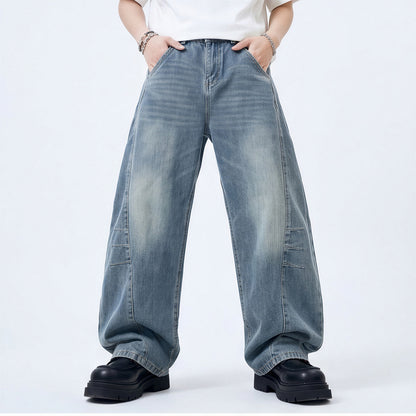 Men's Spring Blue Washed Deconstructed Arc Denim Jeans