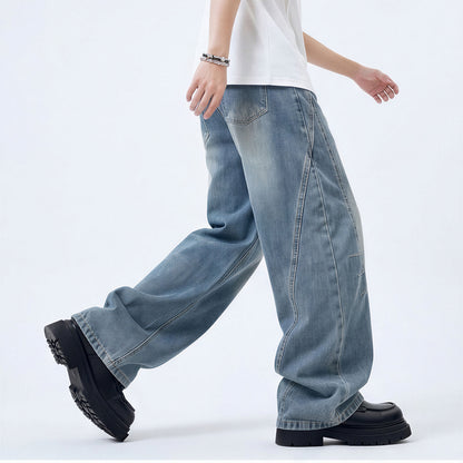 Men's Spring Blue Washed Deconstructed Arc Denim Jeans