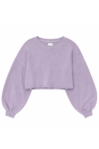 Women Spring Lightweight Cropped Batwing Long Sleeve Top