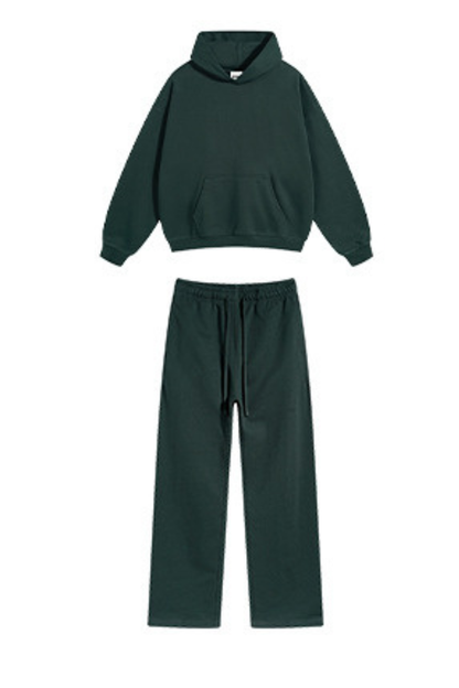 Women's Fall Winter 430g Terry Drawstring Hoodie Set