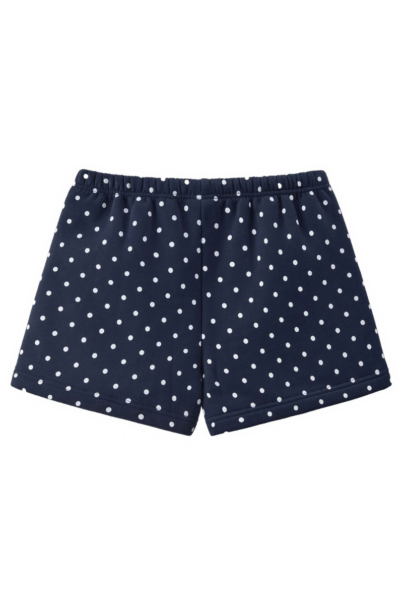 Women Summer Polka Dot Soft Drawstring Pocket Casual Shorts