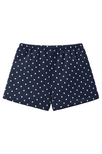 Women Summer Polka Dot Soft Drawstring Pocket Casual Shorts