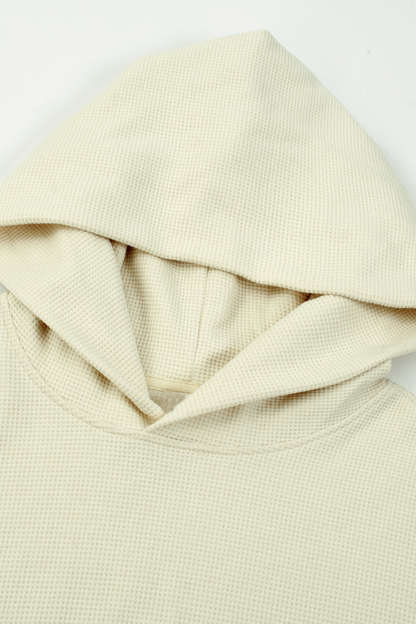 Men's Fall Waffle-Texture Drop-Shoulder Pullover Hoodie