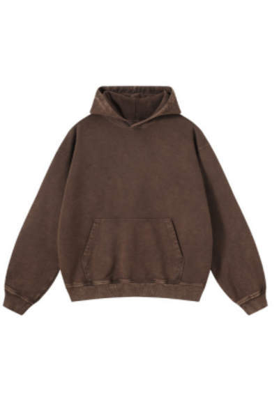 Unisex Fall Heavy Cotton Wax Washed Vintage Pocket Hoodie