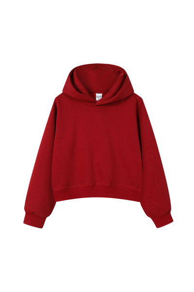 Women Fall 350gsm Cropped Drop Shoulder Pullover Hoodie