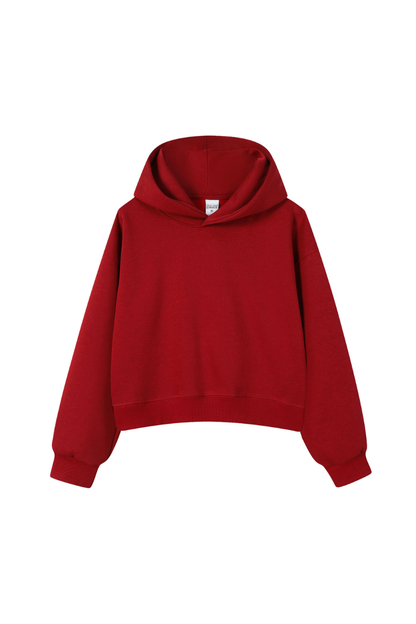 Women Fall 350gsm Cropped Drop Shoulder Pullover Hoodie