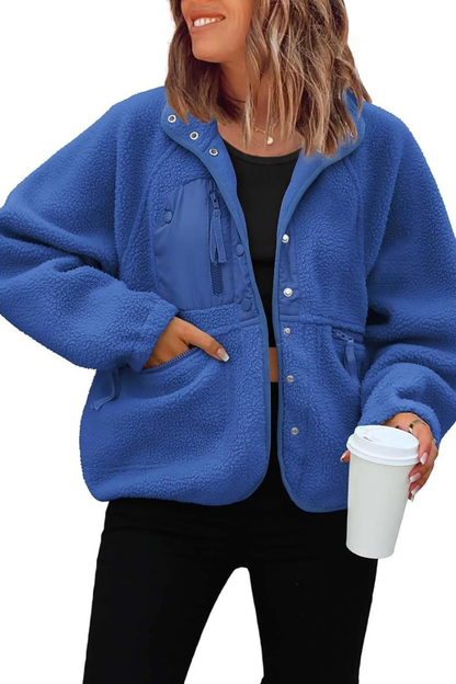 Women Fall Clothing Cozy Sherpa Fleece Utility Jacket