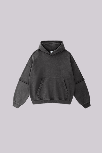 Men's Cotton Retro Faux-Two-Piece Washed  Hoodie