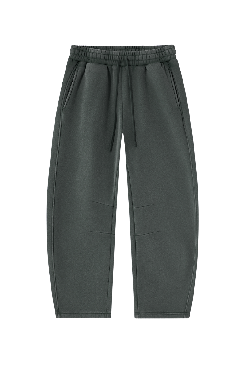 Unisex Fall Clothing Fleece-Lined Curved Wide-Leg Pants