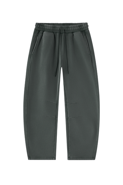 Unisex Fall Clothing Fleece-Lined Curved Wide-Leg Pants