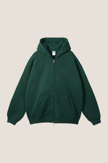 Men's Streetwear 350G Heavyweight Full Zipper Hooded Jacket