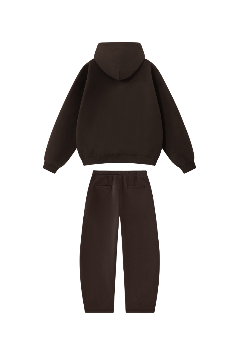 Men Fall Clothing Boxy Fleece Hoodie Wide-Leg Pants Set