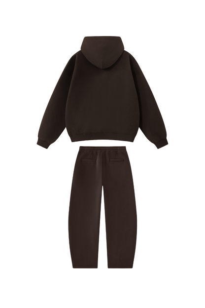 Men Fall Clothing Boxy Fleece Hoodie Wide-Leg Pants Set