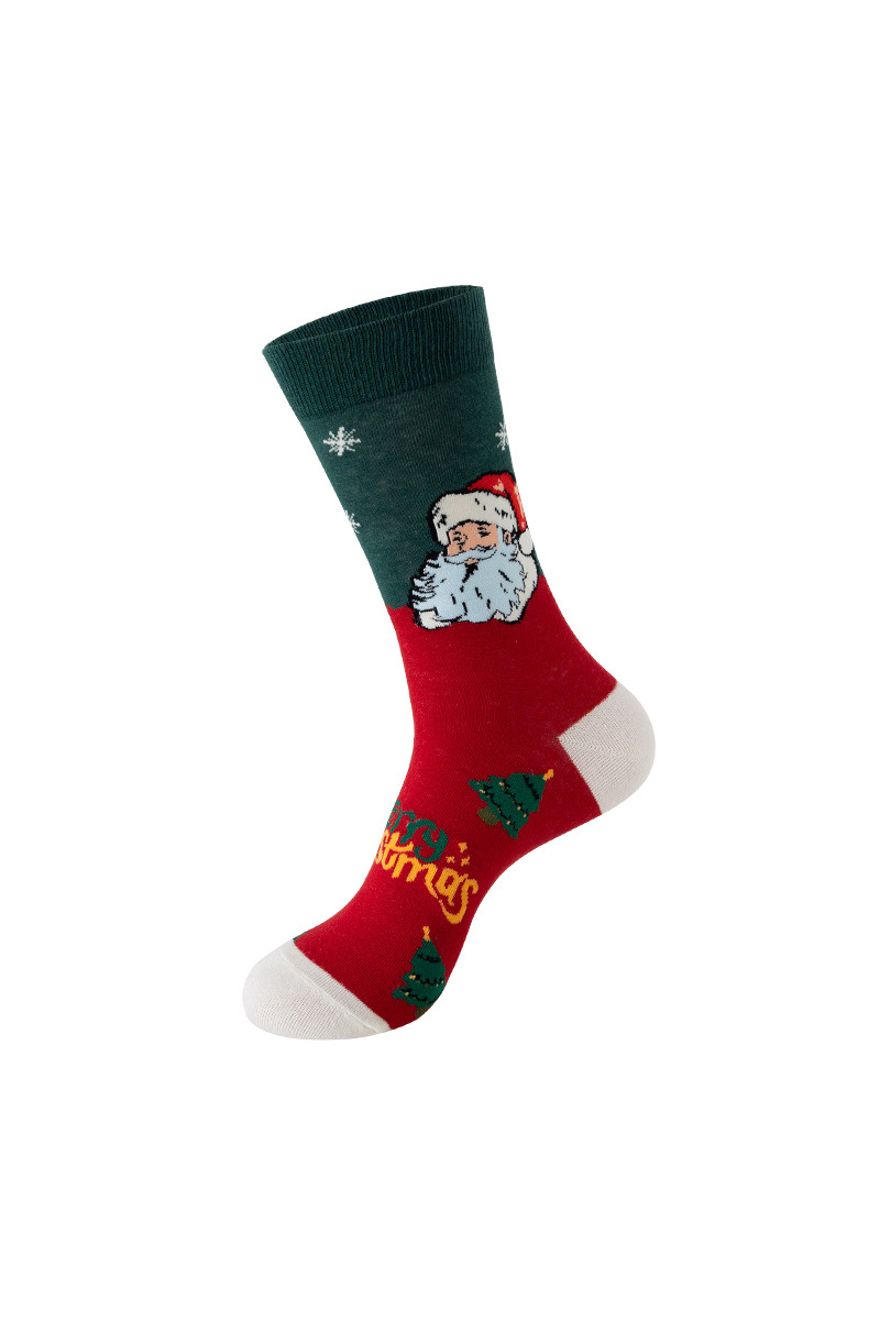 Unisex Fall Winter Festive Cartoon Christmas Crew Socks