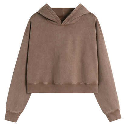 Women's Fall Dazzling-Wash Cropped Pullover Hoodie