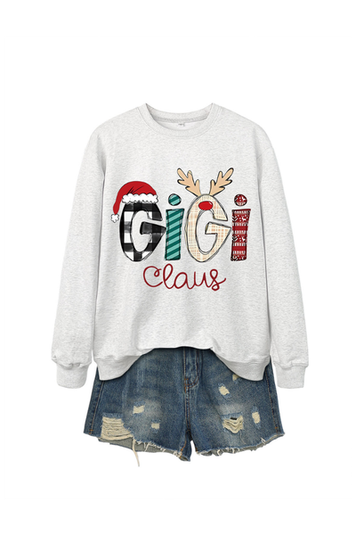 Women's Gigi Claus Loose Long Sleeve Casual Sweatshirt