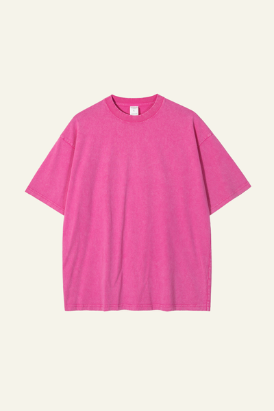 Women's Cotton Streetwear Wax-Dyed Washed Distressed T-shirt