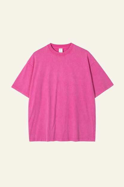 Men's Cotton Streetwear Wax-Dyed Washed Distressed T-shirt
