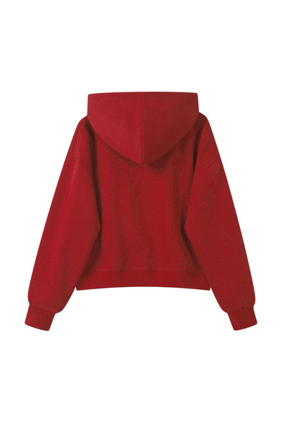 Women Fall 350gsm Cropped Drop Shoulder Pullover Hoodie