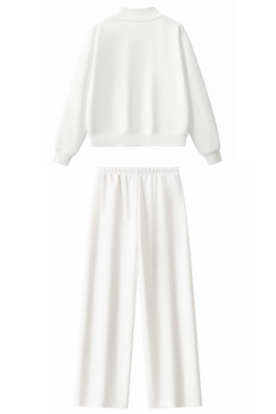 Women Fall Clothing Mock Neck Sweatshirt Wide Leg Pants Set