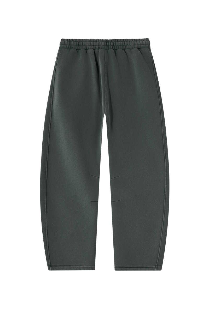 Unisex Fall Clothing Fleece-Lined Curved Wide-Leg Pants