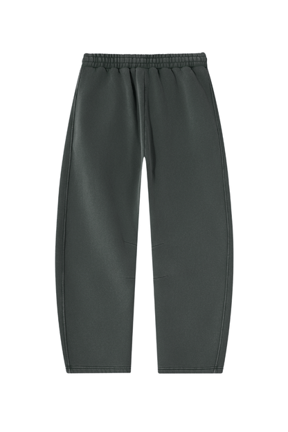 Unisex Fall Clothing Fleece-Lined Curved Wide-Leg Pants