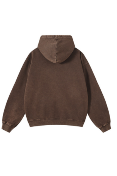 Unisex Fall 100% Cotton Wax Washed Vintage Pocket Hoodie