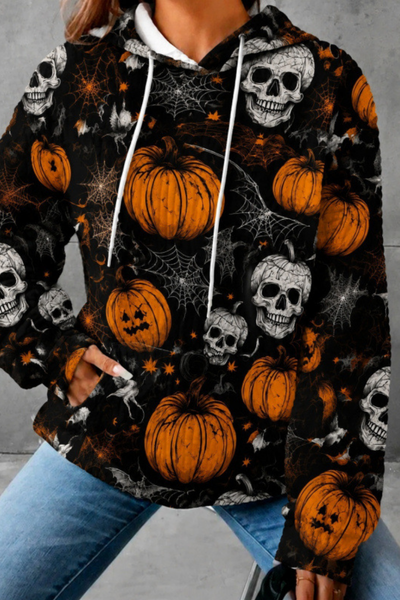 Unisex Fall Clothing Halloween Waffle Knit Graphic Hoodie
