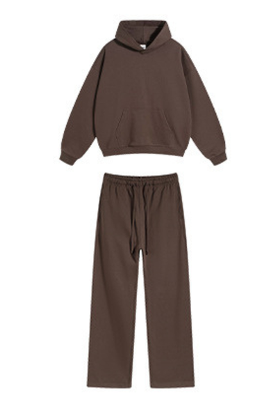 Women's Fall Winter 430g Terry Drawstring Hoodie Set