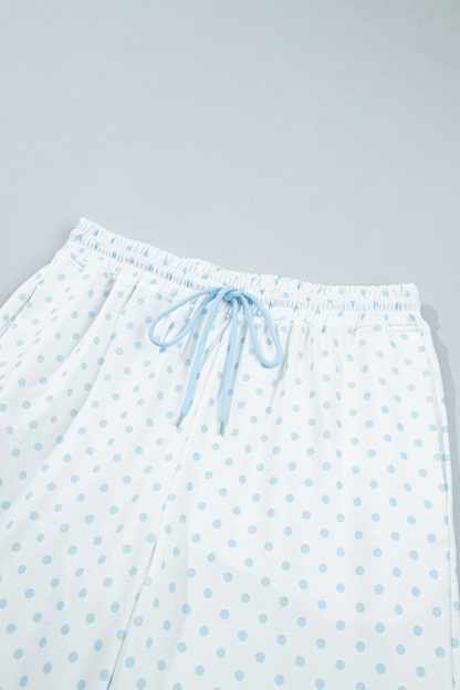 Women's Fall Polka Dot Colorblock Drawstring 2 Piece Set