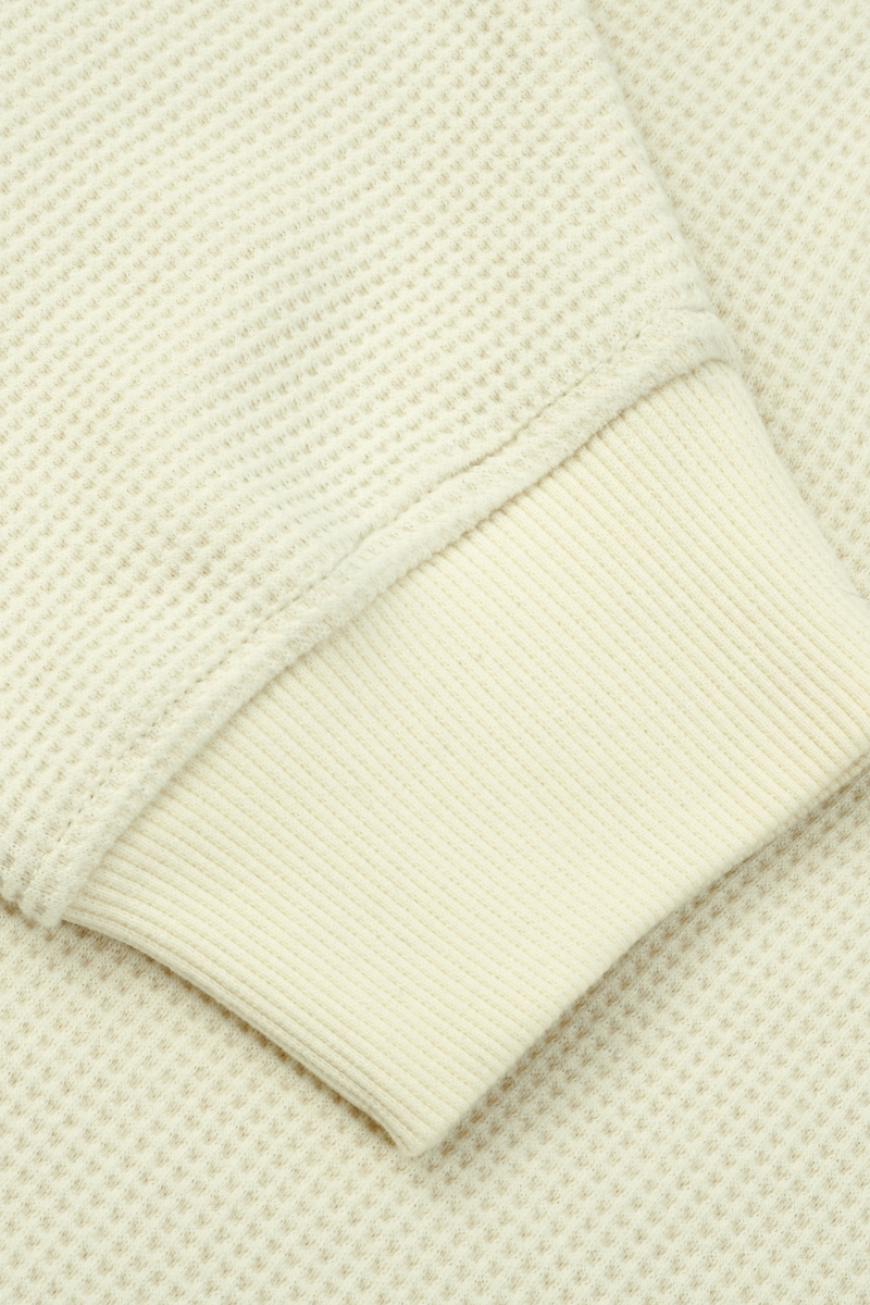 Unisex Fall Waffle-Texture Drop-Shoulder Pullover Hoodie
