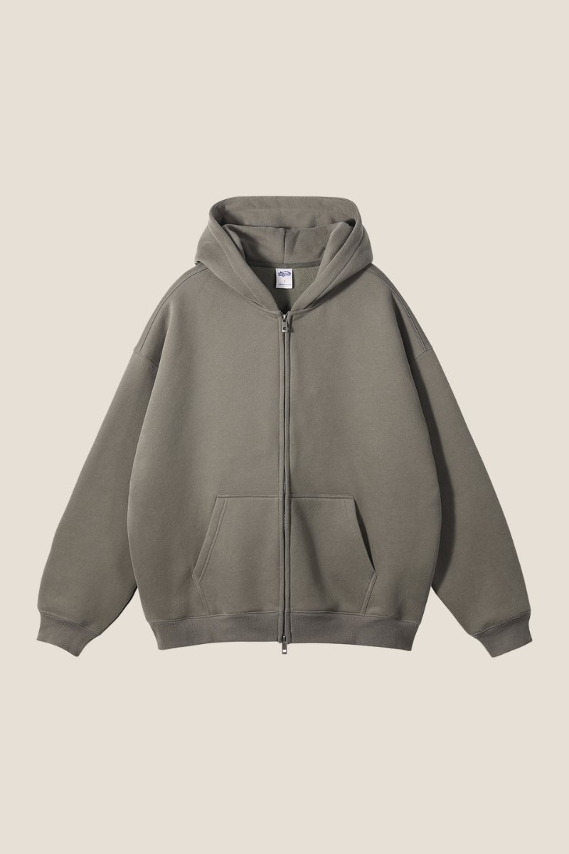 Women's Streetwear 350G Heavyweight Full Zip Hooded Jacket